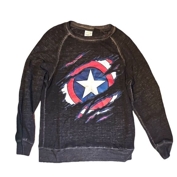 MARVEL CAPTAIN AMERICA CREW PULLOVER SWEATER YOUTH M - Picture 4 of 5